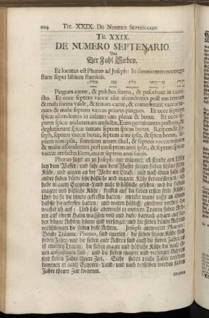 Tit. [XXX.] De Numero Septenario = Von der Zahl Sieben.