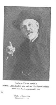 Ludwig Frahm erzählt seinen Landsleuten von seinen Spaßgeschichten