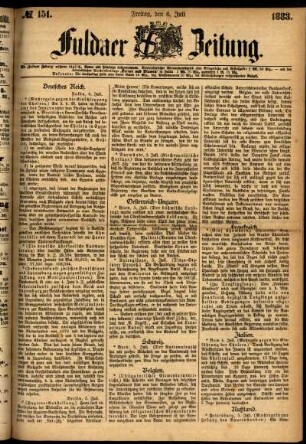 Ausgabe vom Freitag, den 06. Juli 1883.