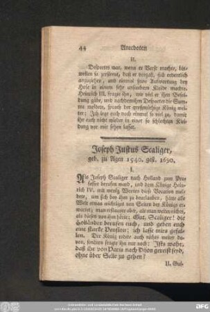 Joseph Justus Scaliger, geb. zu Agen 1540. gest. 1690.