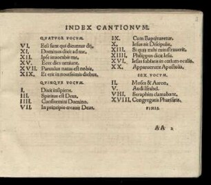 Index Cantionum