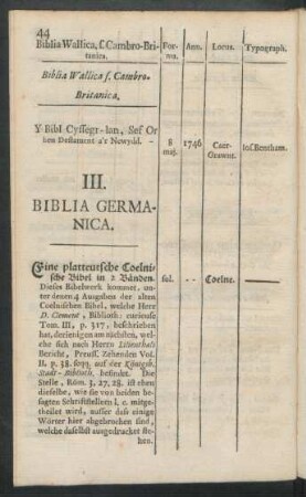 III. Biblia Germanica