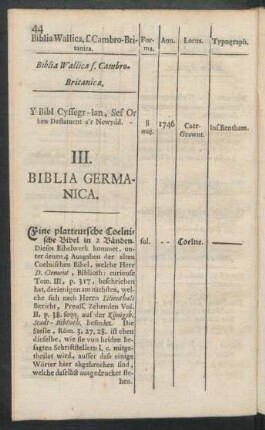 III. Biblia Germanica