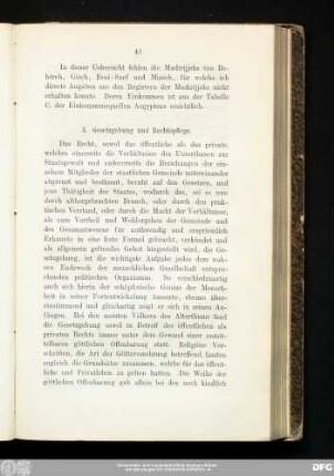 3. Gesetzgebung und Rechtspflege.