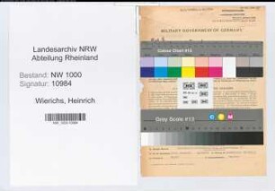 Entnazifizierung Heinrich Wierichs, geb. 19.12.1895 (Gaertner)