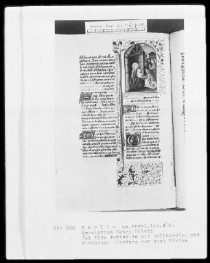 Breviarium Petri Mileti — Anbetung der heiligen drei Könige, Folio 129verso