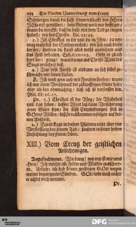 XIII.) Vom Creutz der geistlichen Anfechtungen.