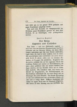 Fünftes Kapitel. Der Krieg. Legenden und Tatsachen