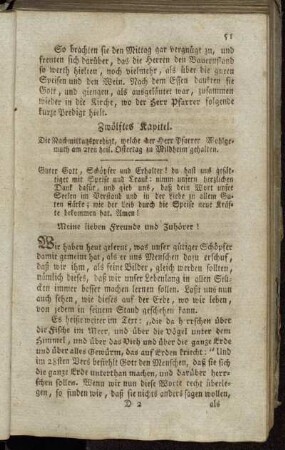 Zwölftes Kapitel. Die Nachmittagspredigt, welche der Herr Pfarrer Wohlgemuth am 2ten heil. Ostertag zu Mildheim gehalten.
