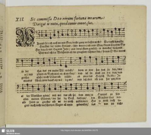 XII. Sit commissa Deo: Warumb solt ich auff meinen Gott
