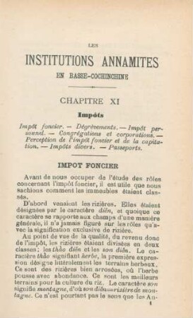 Chapitre XI. Impôts