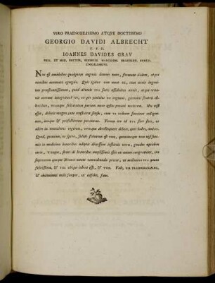 Viro Praenobilissimo Atwue Doctissimo Georgio Davidi Albrecht [...]