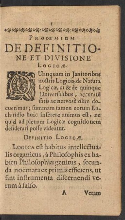 Prooemium De Definitione Et Divisione Logicae.