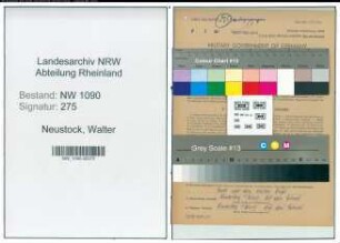 Entnazifizierung Walter Neustock , geb. 11.08.1908 (Betriebstechniker)