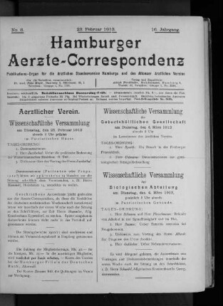 No. 8. 23. Februar 1913. 16. Jahrgang.
