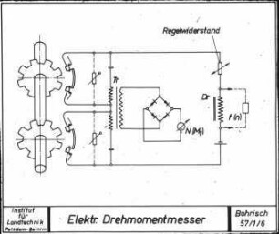 Schaltschema des im Bau befindlichen elektrischen Drehmomentmessers