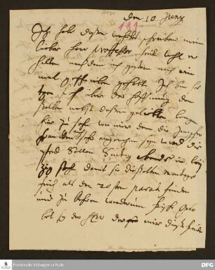 Brief von Maria Sophia v. Reichenbach an August Hermann Francke.