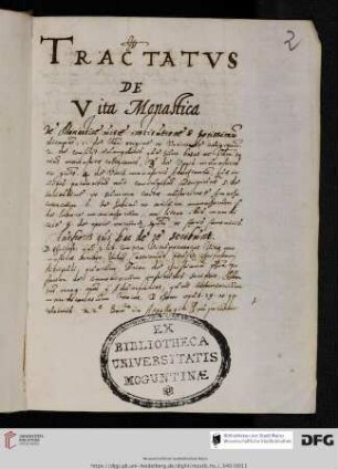 Tractatus de vita monastica