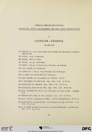 Gemälde, Graphik (Nr.523-579)