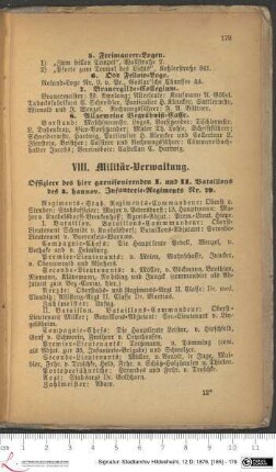 VIIII. Militär-Verwaltung.