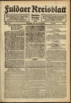 Ausgabe vom Dienstag, den 24. Dezember 1918.
