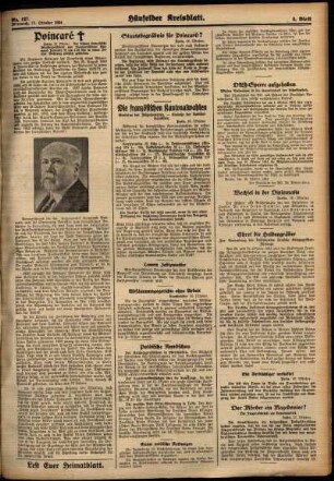 Zweite Ausgabe vom Mittwoch, den 17. Oktober 1934.