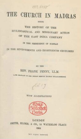 [Vol. 1]: In the seventeenth and eighteenth centuries