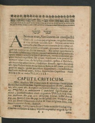 Caput I. Criticum.