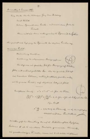 Donnerstag 6. Januar 1887. - Montag 31. Januar 1887.