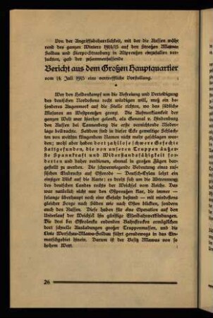 26-32, Bericht aus dem Großen Hauptquartier