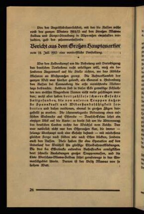 26-32, Bericht aus dem Großen Hauptquartier