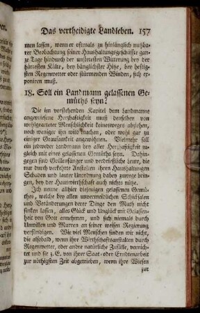 18. Soll ein Landmann gelassenen Gemüths seyn?