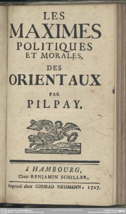 Les Maximes Politiques & Morales, Des Orientaux