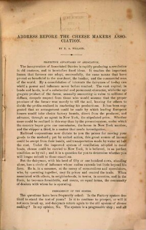 Address before the Cheese Makers Association