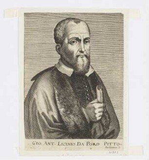 Giovanni Antonio Licinio Da Pord, Pittore, aus: Isaac Bullart, "Académie des sciences et des arts contenant les vies et les éloges historiques des hommes illustres", Band I, Paris 1682