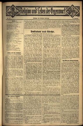 Dritte Ausgabe vom Sonntag, den 15. Januar 1933.