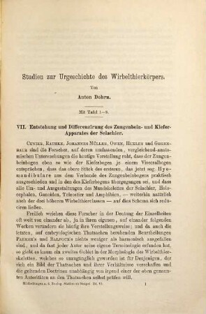Mitteilungen aus der Zoologischen Station zu Neapel : zugl. e. Repertorium für Mittelmeerkunde. 6. 1886