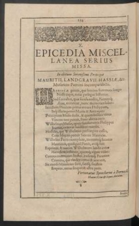 X. Epicedia Miscellanea Serius Missa.