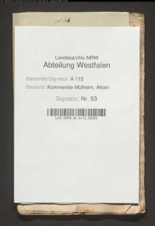 Inventare über Mobilien, Viehstand und Naturalien des Hauses Mülheim, auch Rückstände der Kolonen.