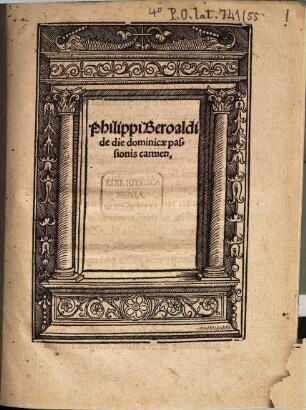 Philippi Beroaldi de die dominicae passionis carmen