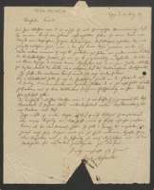 Brief von Friedrich Hofmeister an David Heinrich Hoppe