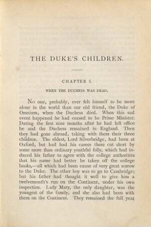 The Duke's children : a novel, 1