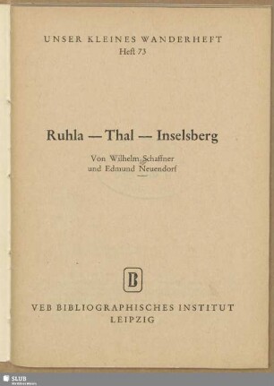 Ruhla - Thal - Inselsberg