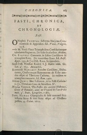 264-275, Fasti, Chronica, Et Chronologiae.
