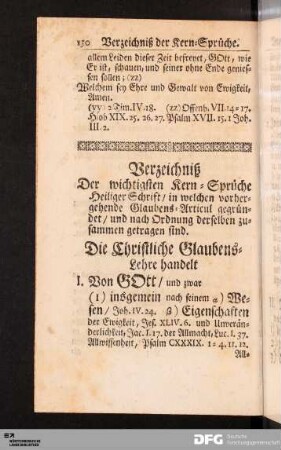 Verzeichniß Der wichtigsten Kern-Sprüche Heiliger Schrift...
