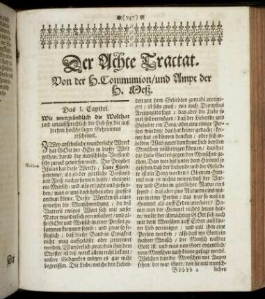 Der Achte Tractat. Von der H. Communion, und Ampt der H. Mesz