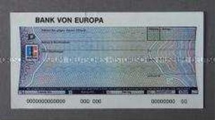Spielgeld: EC-Scheck, blanko