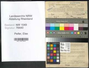 Entnazifizierung Else Peifer , geb. 22.05.1915 (Gewerbelehrerin)