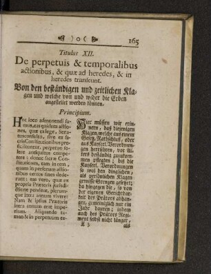 Titulus XII. De perpetuis & temporalibus actiominus & quae ad heredes & in heredes transeunt.
