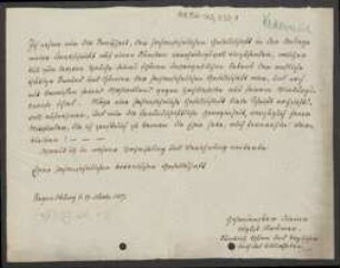 Brief von August Krämer an Regensburgische Botanische Gesellschaft
